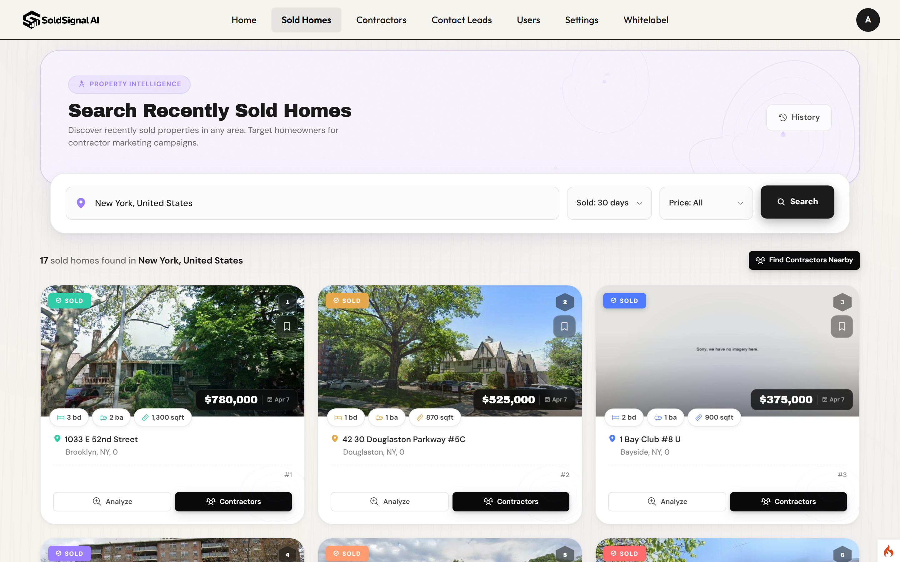 Search Sold Homes